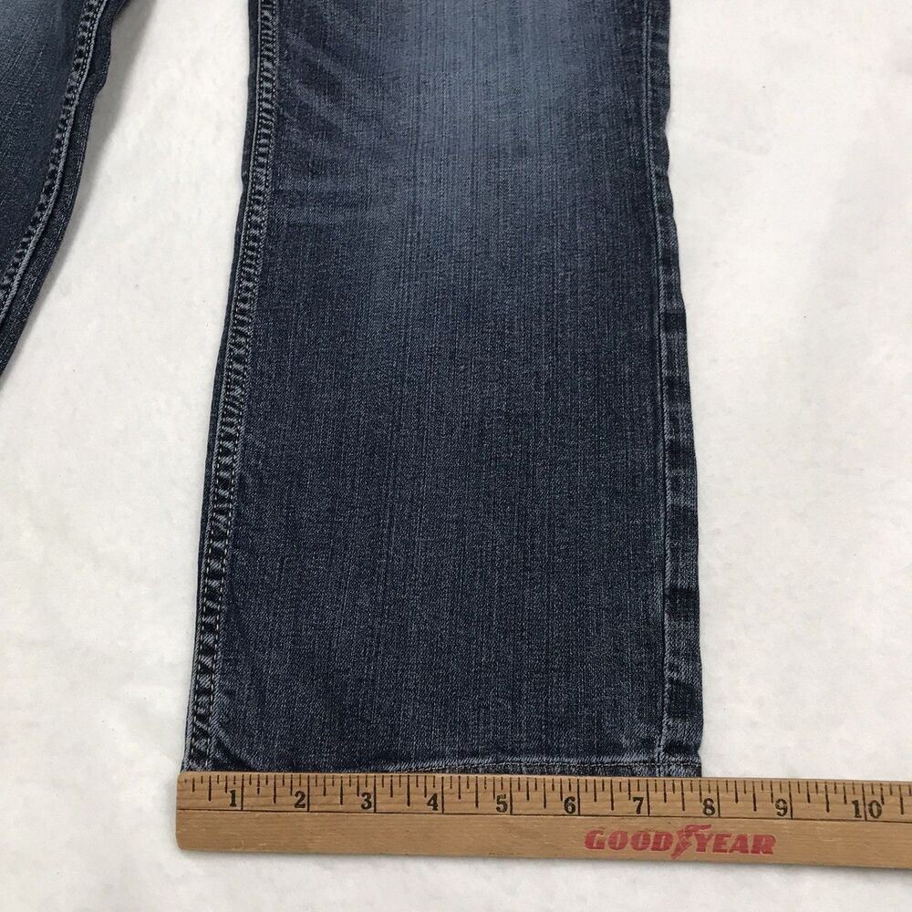 SILVER Athletic Jean Men 36x28 (36/30 tag) Dark Wash Whiskered Stretch Denim - Picture 10 of 15